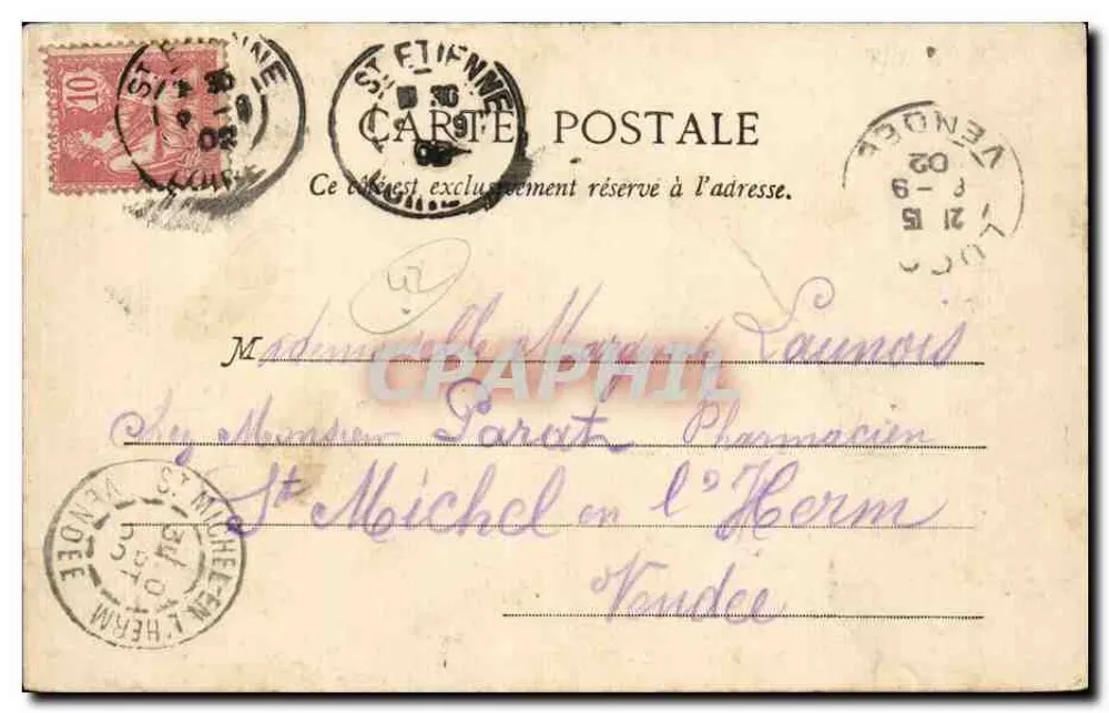 Saint-Étienne — Escola de Deynin — Fotógrafo G. Largant & Cie - Verso