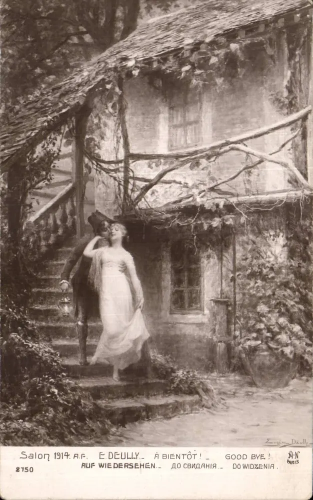 Abschied unter einem grünen Portal — Salon 1914, Verlag A. Noyer, Nr. 2750 - Vorderseite