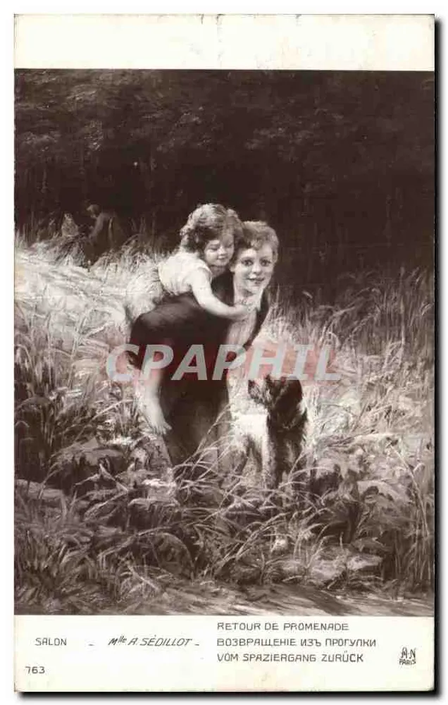Frau A. Sédillot — Rückkehr von einer Spaziergang — Salon, Nr. 763 - Vorderseite
