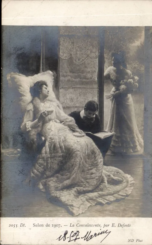 Die Genesende — Salon von 1907 — von E. Defonte, ND Phot - Vorderseite