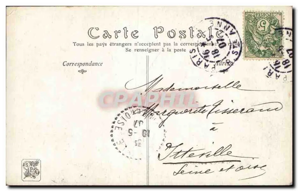 Die Genesende — Salon von 1907 — von E. Defonte, ND Phot - Rückseite