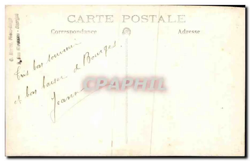 Junge Frau — Pose auf geschnitztem Sockel — G. Rirics, Fotograf - Bourgoin - Rückseite