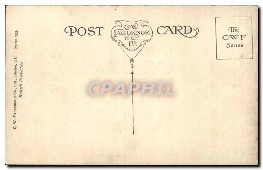 Frau nahe einem Wassermühle — Gänse — C.W. Faulkner & Co. Ltd. Serie CWF - Rückseite