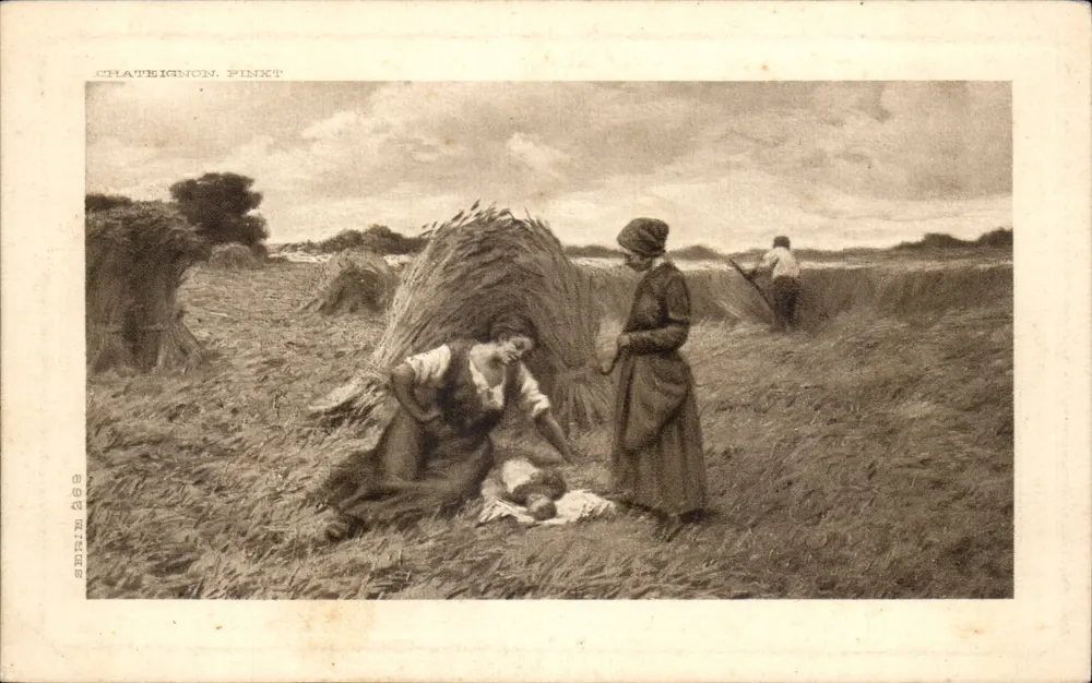 Châteignon — Scène de moisson — Éditeur : E. & C. Pintz - Recto