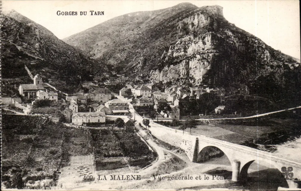 Gorges du Tarn — La Malène — Allgemeine Ansicht und die Brücke — n° 409 - Vorderseite