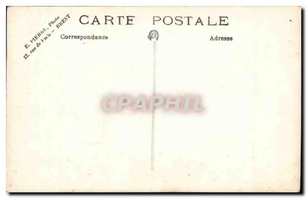 Jovem mulher em vestido branco — decoração de floresta — E. VIERHUT, BREST - Verso