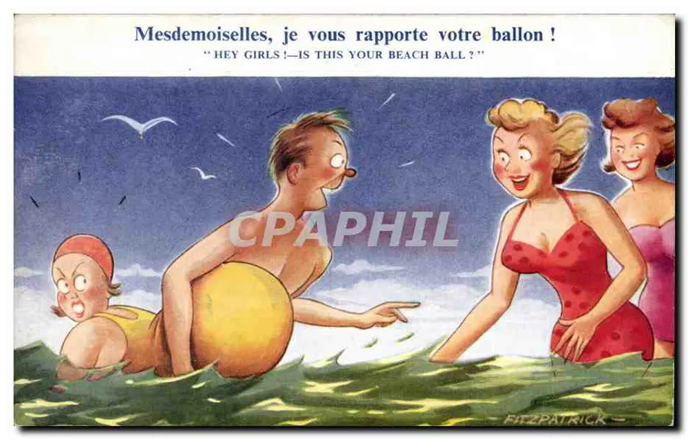 Strand — humorvoller Szenen mit Ballon — Fitzpatrick - Vorderseite