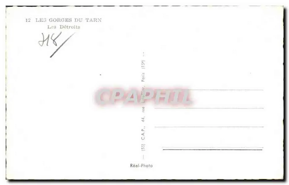 Les Gorges du Tarn — Les Détroits — C.A.P. Paris - Verso