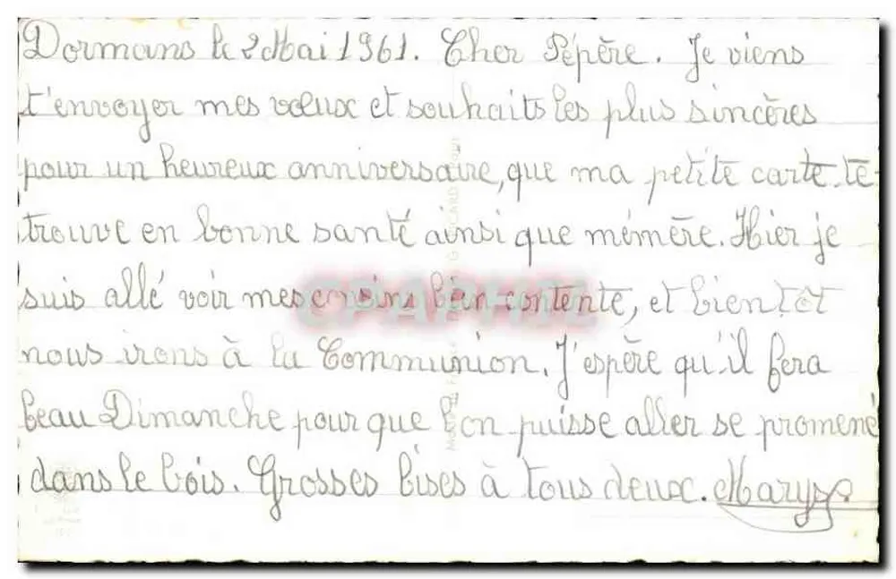 Kind und Hund in der Schnee — D'Utreix — Seriennummer nicht sichtbar - Rückseite