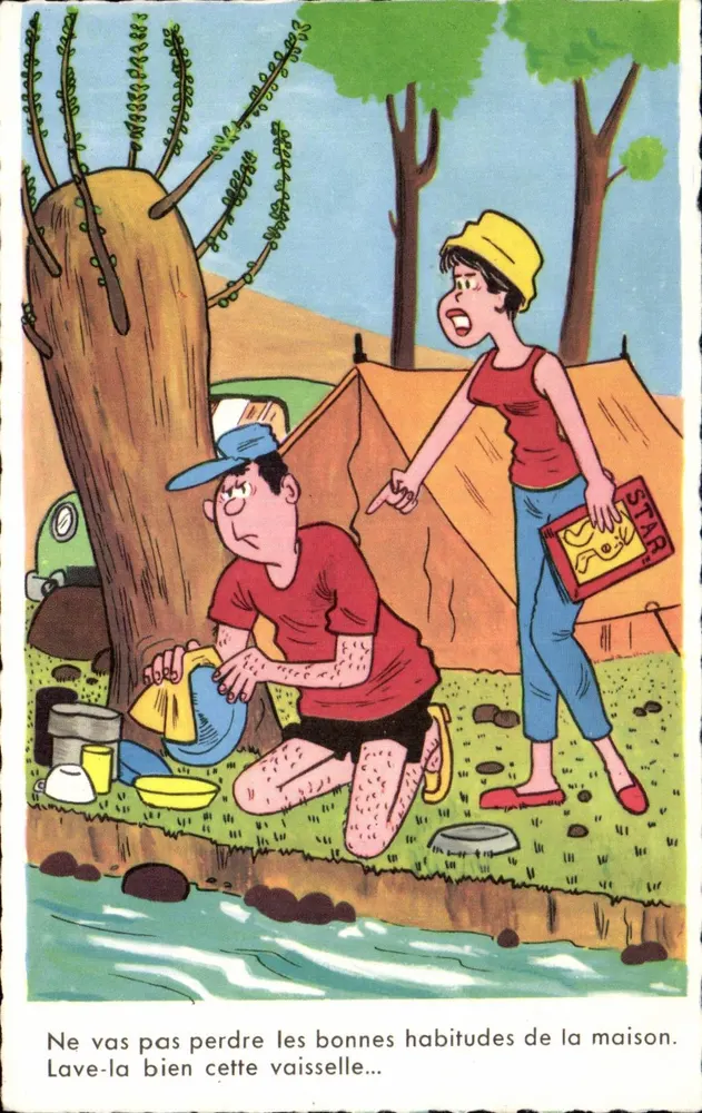 Acampamento — cena de vida — editor Star, número de série não visível - Frente