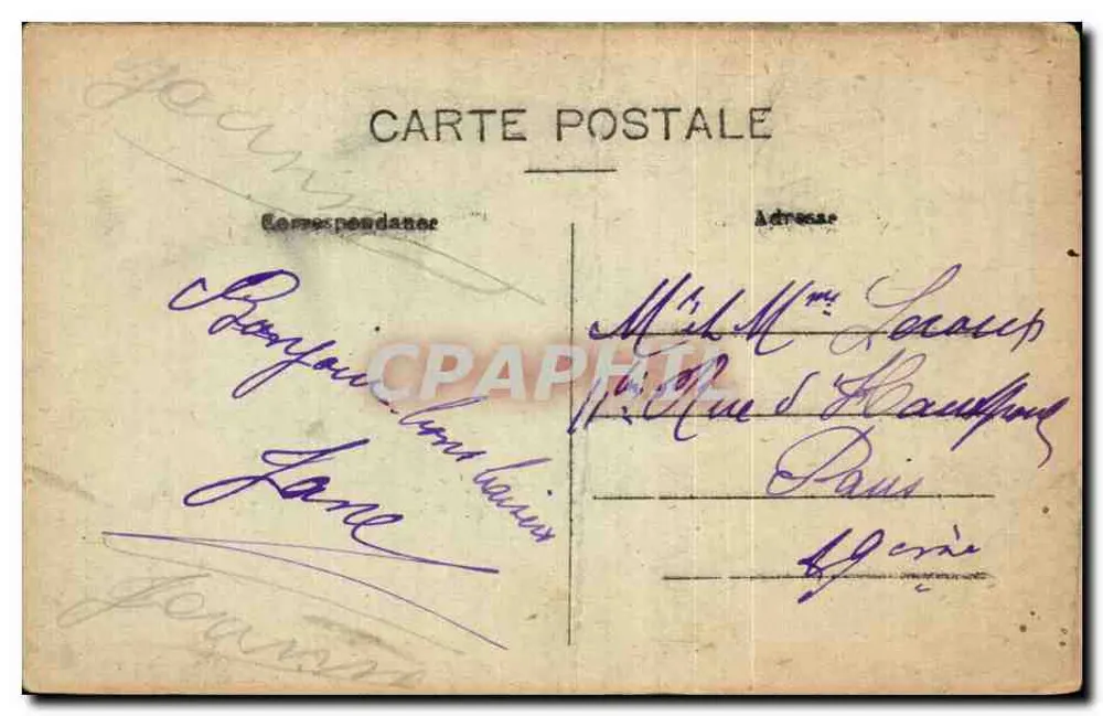 Deux femmes en conversation — scène humoristique — éditeur A. Jourdan, n° 2p. Gauloiseries françaises - Verso