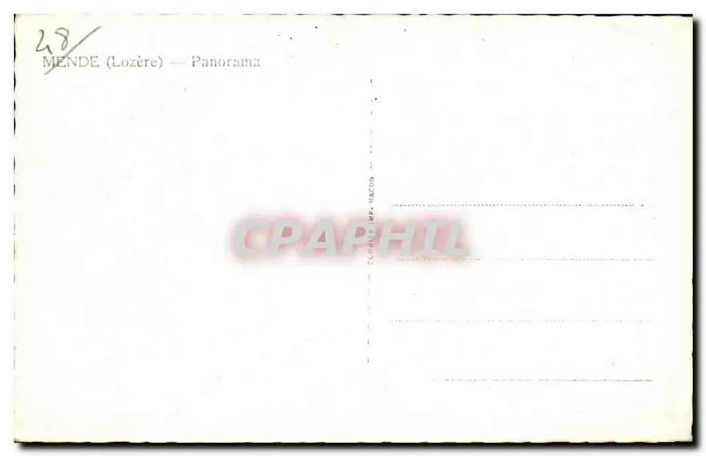 Mende (Lozère) — Panorama — Editor C. Clamy, n° 28 - Verso