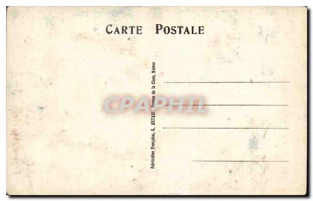 Réponse de 'Vieille Ficelle' — Karikatur zweier Männer auf einer Straße — G. Artault, Nantes - Rückseite