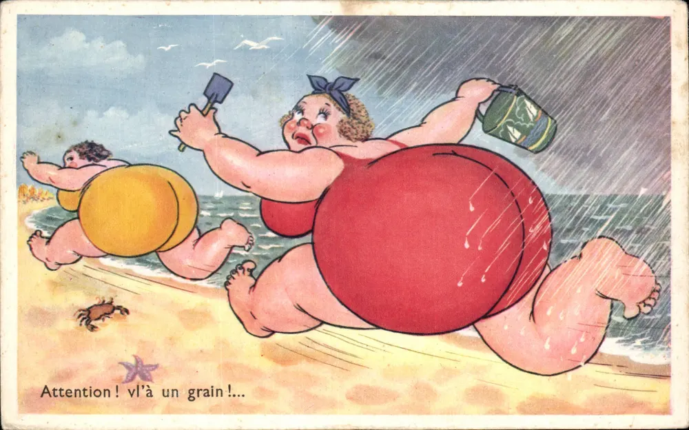 Strand unter der Regen — Aufpassen ! vl’â ein Gewitter !... — Éditions « Gaby » - Vorderseite