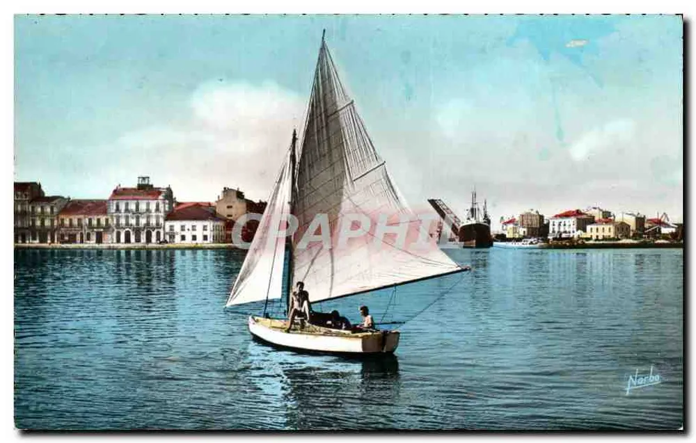 Statek żaglowy w porcie — widok z Toulon — wydawca Narbo, nr 36 - Awers