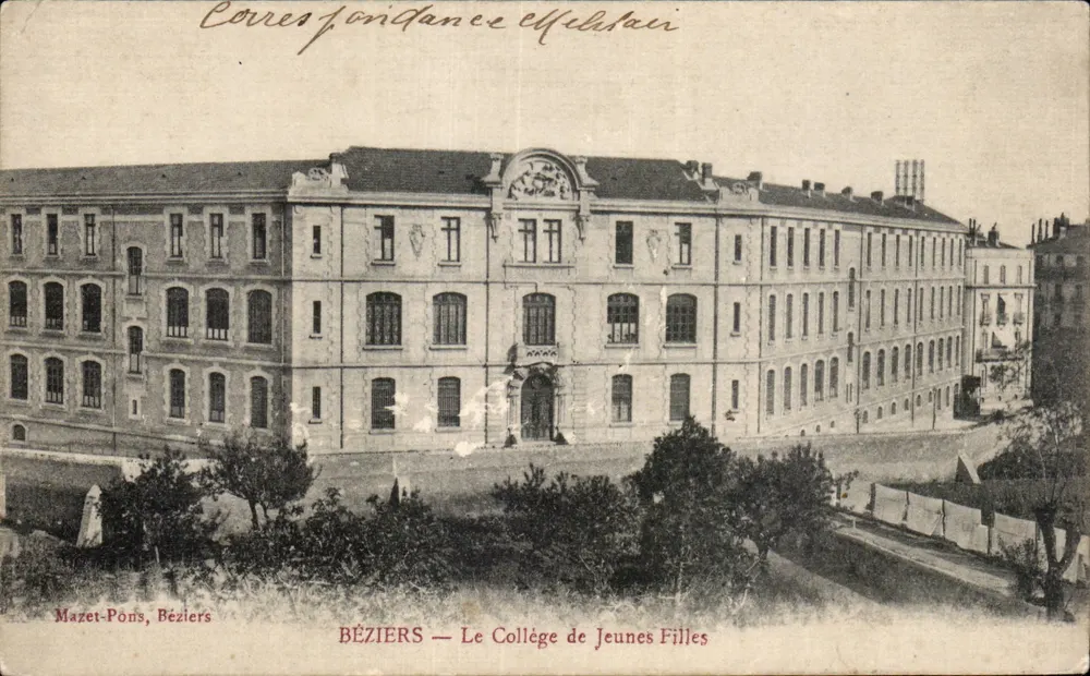 Béziers — Das Kollegium der jungen Mädchen — Mazet-Pons, Béziers - Vorderseite
