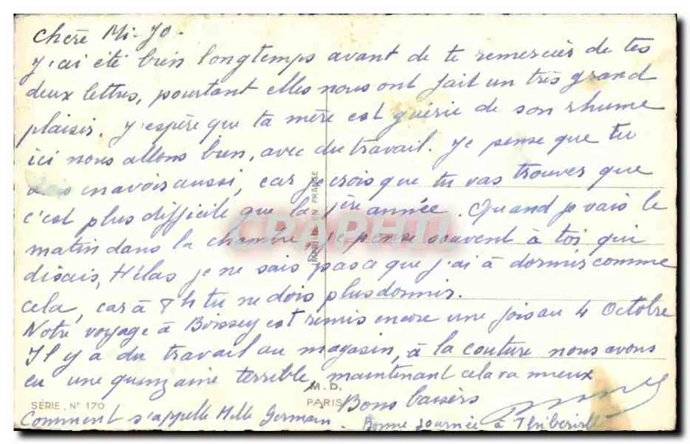Solicitação de casamento diante do pai — desenho de Laurenty — série 170 - Verso