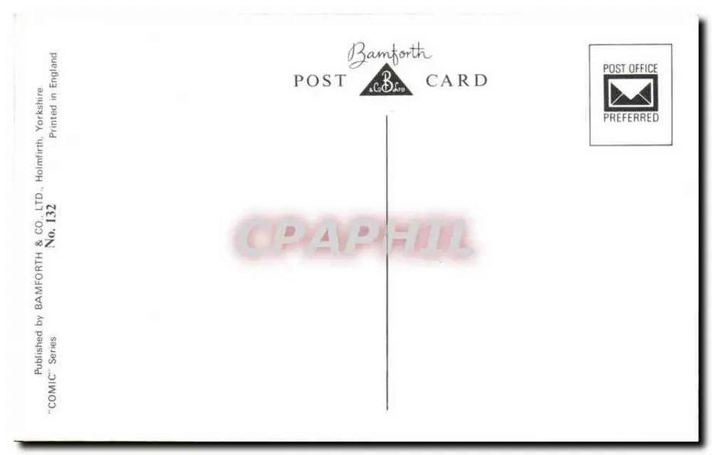 Squashing My Face, Dad — So I Bit It! — Taylor — Bamforth Post Card No. 132 - Rückseite
