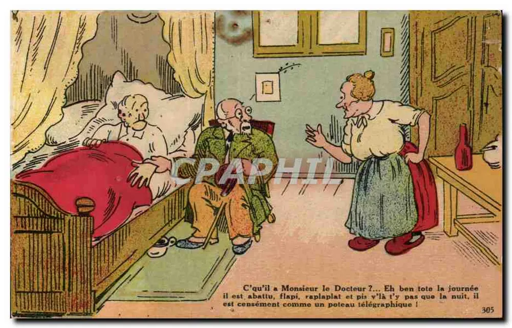 Humorvolle Szene mit Arzt und Patient — Le Nosars, n°305 - Vorderseite