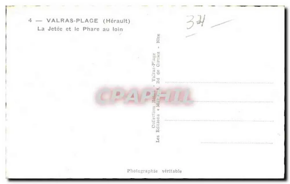 Valras-Plage (Hérault) — Die Mole und der Leuchtturm in der Ferne — Les Éditions de Cirmeux - Rückseite