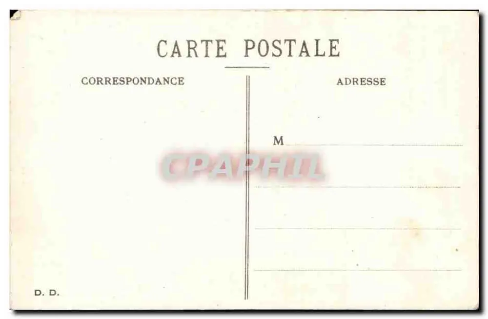 Scène de cuisine — jeune homme embrassant une femme assise — éditeur D.D. - Rückseite