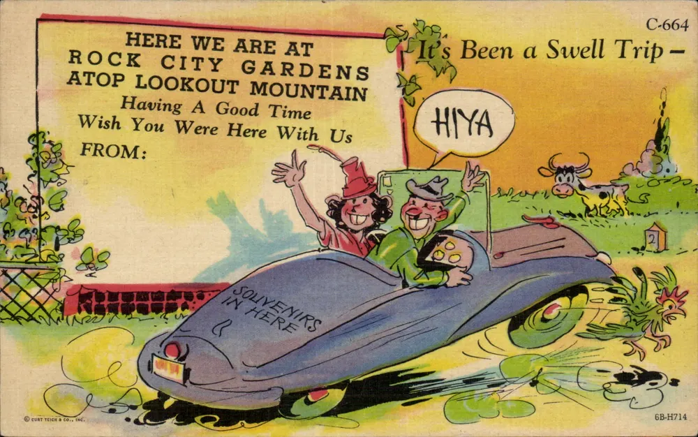 Rock City Gardens – Auf Lookout Mountain — Curt Teich & Co., Inc. C-664 - Vorderseite