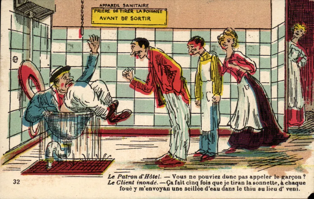 Hotelbad — humoristische Szene — G. Artaud, n°32 - Vorderseite