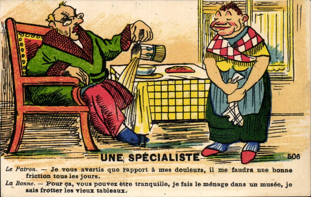 Eine Spezialistin — humorvolle Karikatur — G. ART/ABB, n° 506 - Vorderseite
