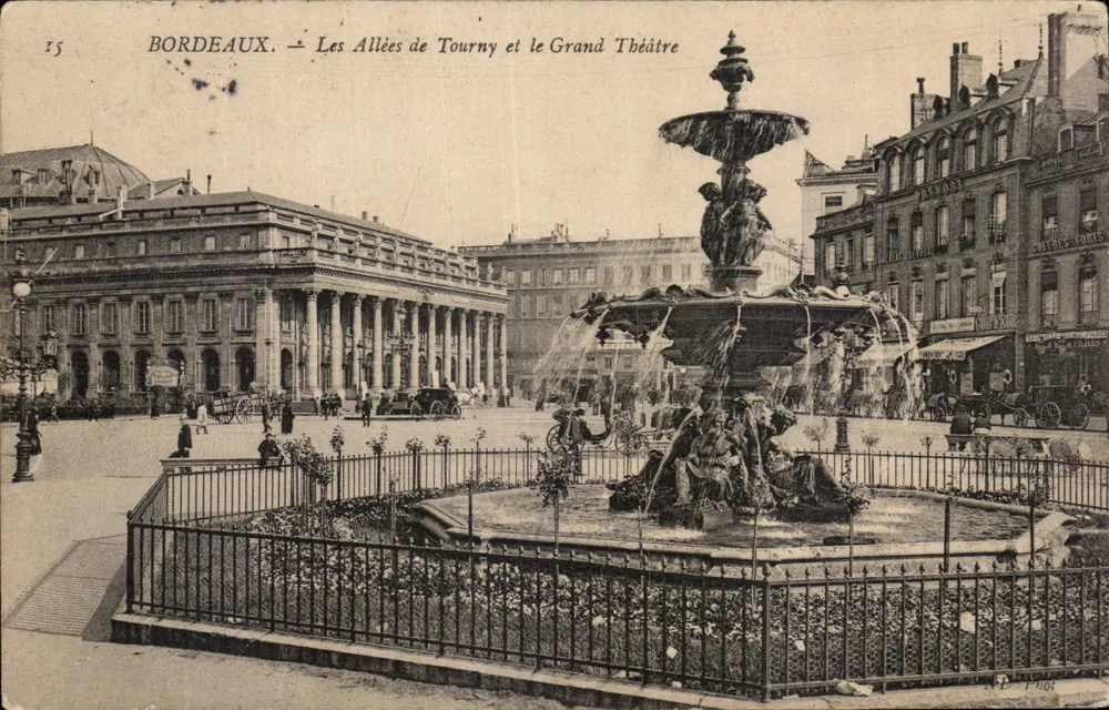 Bordeaux. — Les Allées de Tourny und das Grand Théâtre — P. P. 15 - Vorderseite