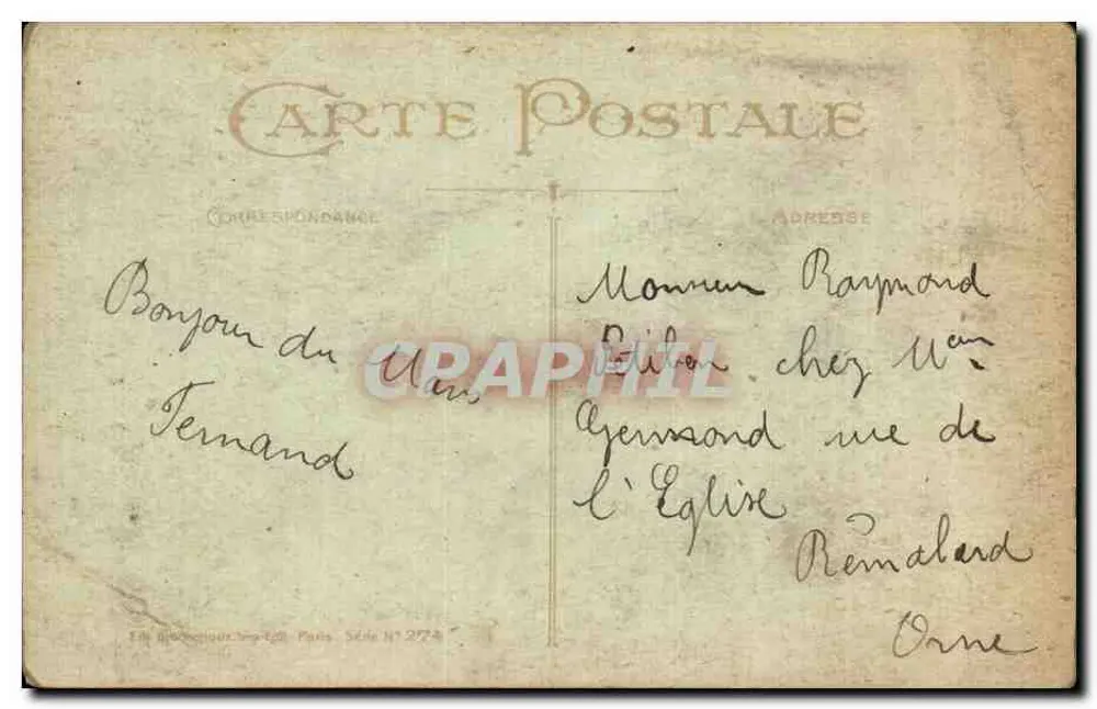 Frau vor einem Spiegel — Einschränkungen — Verleger: E. M. Gobert, Paris, Serie Nr. 2774 - Rückseite
