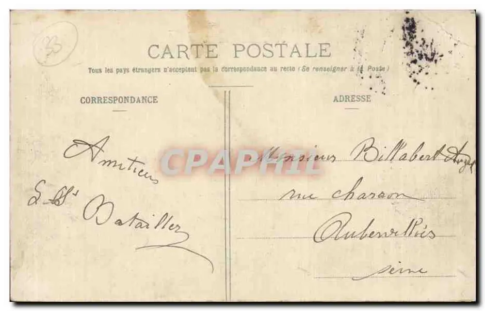 Bordeaux - Seefestspiele 1907 - Das Große Palais - BR - 407 - Rückseite