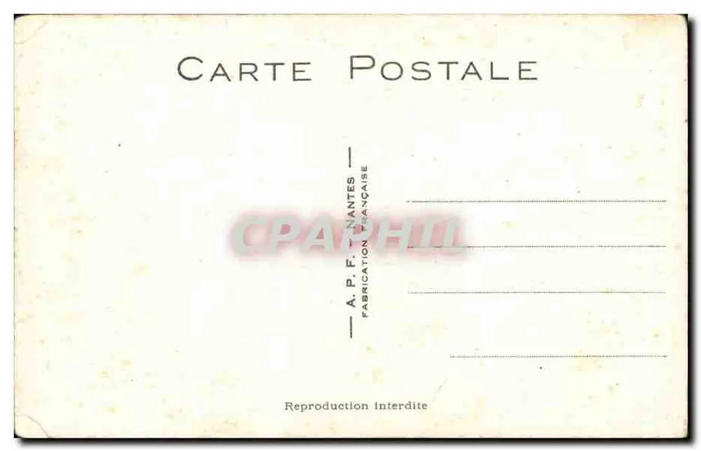 Cena de trem — Mãe e filho apressados diante de uma porta W.C. — A.P.F. NANTES n°529 - Verso
