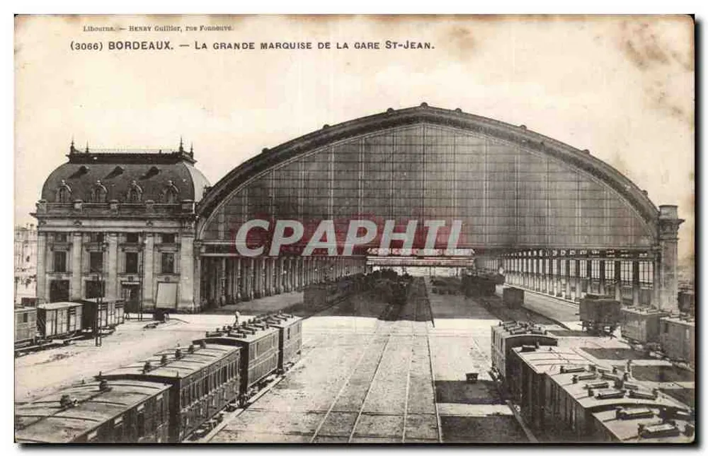 Bordeaux — Das große Glasdach der St-Jean-Bahnhof — Henry Guillier, rue Fonsèque, n°3066 - Vorderseite