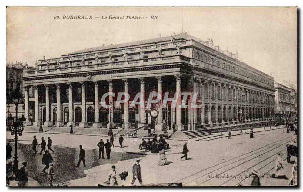 Bordeaux — O Grande Teatro — BR — editor Bloc Frères, n°69 - Frente