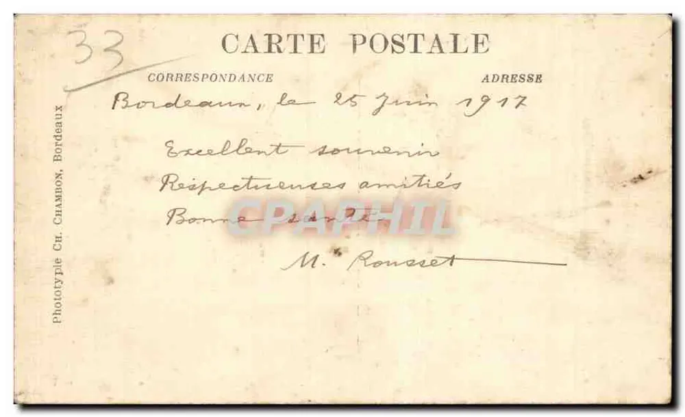 Bordeaux — A Baía. Vista Geral — C.B. - Verso