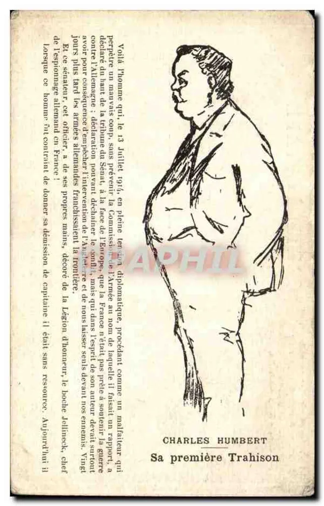 Charles Humbert — Seine erste Verräterei — Serie Die Verdächtigen Vermögen, herausgegeben von Le Journal La Vieille Cocarde - Vorderseite