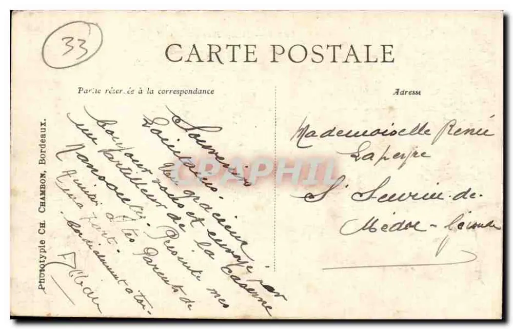 Bordeaux — Teatro Francês — C.B. — 76 - Verso
