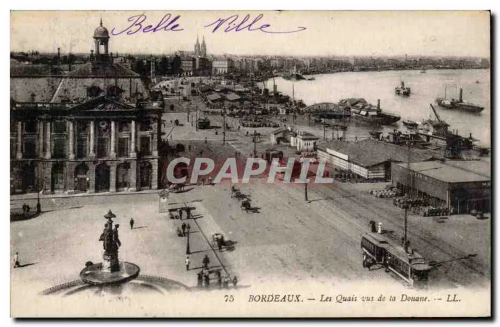 Bordeaux — Os Quais vistos da Douane — LL. n°75 - Frente
