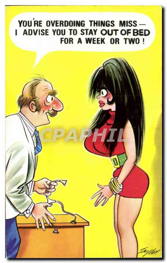 Arzt und Patientin — humoristische Karikatur — Bamforth & Co. Ltd. Nr. 76 - Vorderseite
