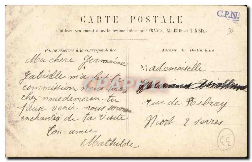Bordeaux — Cours du Chapeau Rouge — A Bolsa - Verso
