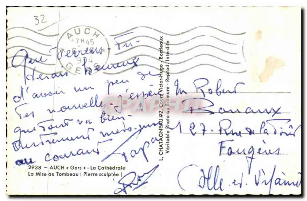 A Mise au Tombeau — Escultura em pedra — L. CHATAGNEAU, Auch - Verso
