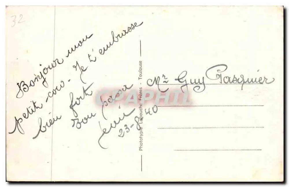 Auch - As alamedas de Étigny e torre da catedral — Lapouche, n°196 - Verso