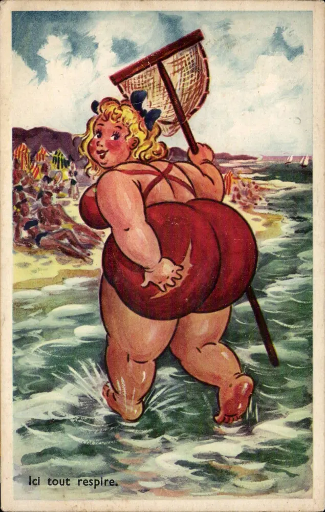 Mulher em maiô vermelho na praia — Éditions « Gaby » n°22 - Frente