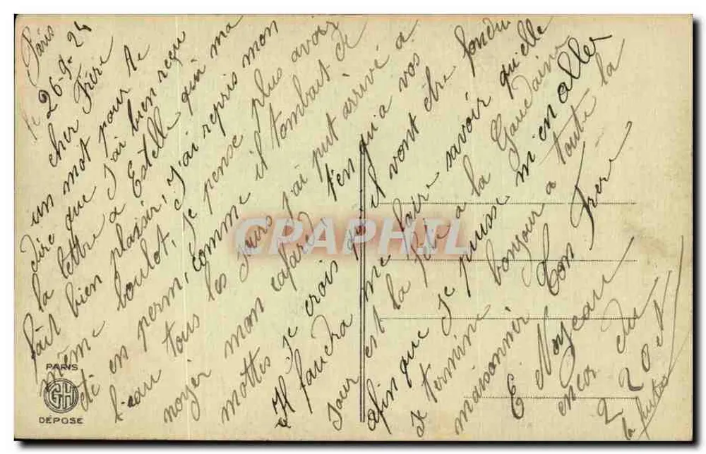 Heiratsantrag — humorvolle Szene — Paris, Verlag G.H. Déposé - Rückseite