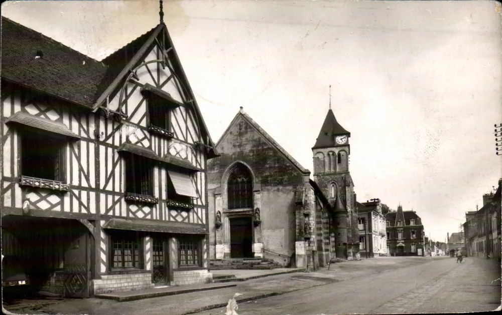 Montfort-sur-Risle (Eure) — La Iglesia y la Grand'Rue — Ediciones ARLIX, folleto - Anverso