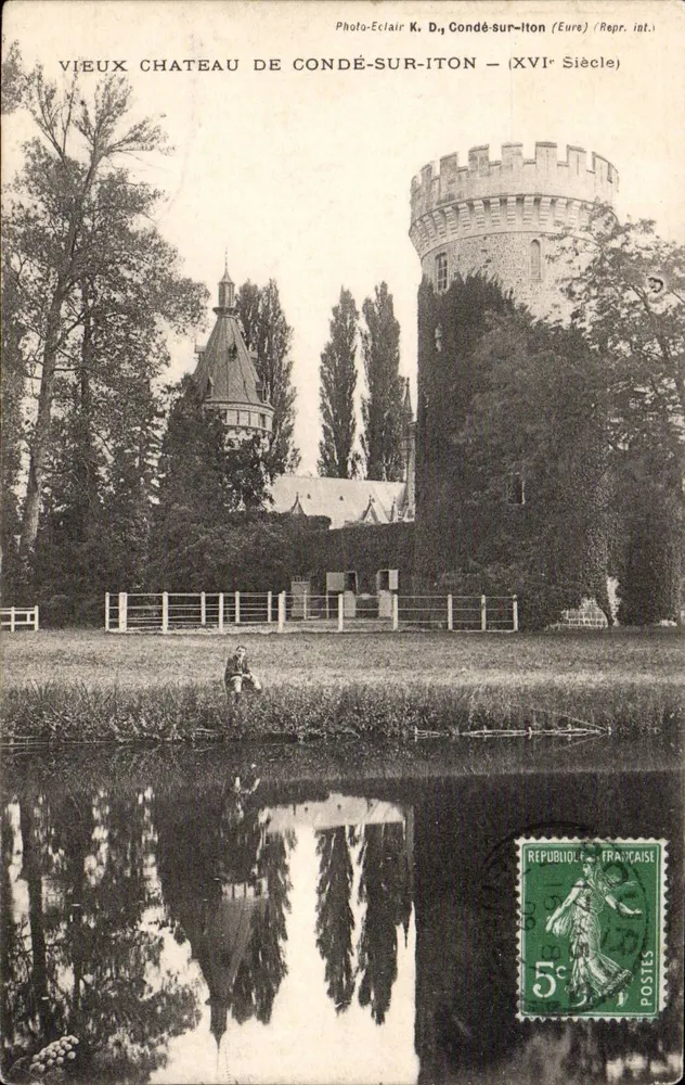 Viejo Castillo de Condé-sur-Iton — siglo XVI — Photo-Eclair K. D. Condé-sur-Iton (Eure) / Repr. int. - Anverso