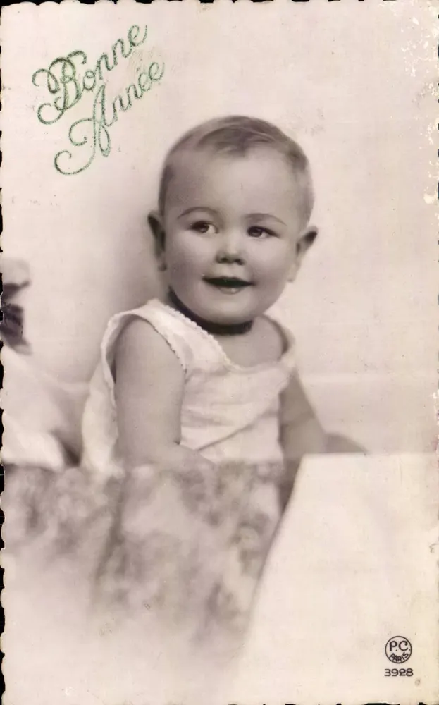 Lachendes Baby — Frohe Neujahr — P.C. PARIS 3928 - Vorderseite