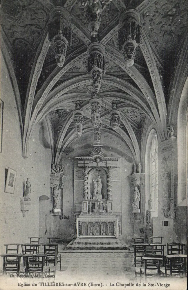 Igreja de TILLIÈRES-sur-AVRE (Eure) — A Capela da Santa Virgem — Ch. Foucault, editor, Dreux - Frente
