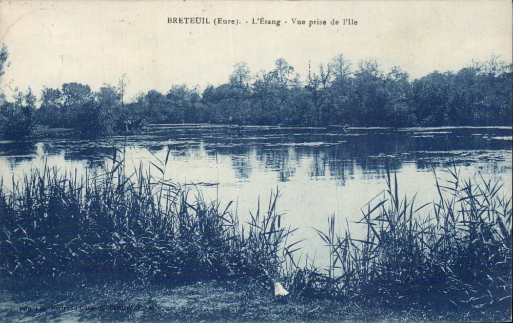 Breteuil (Eure) - O Lago - Vista tirada da Ilha - Frente