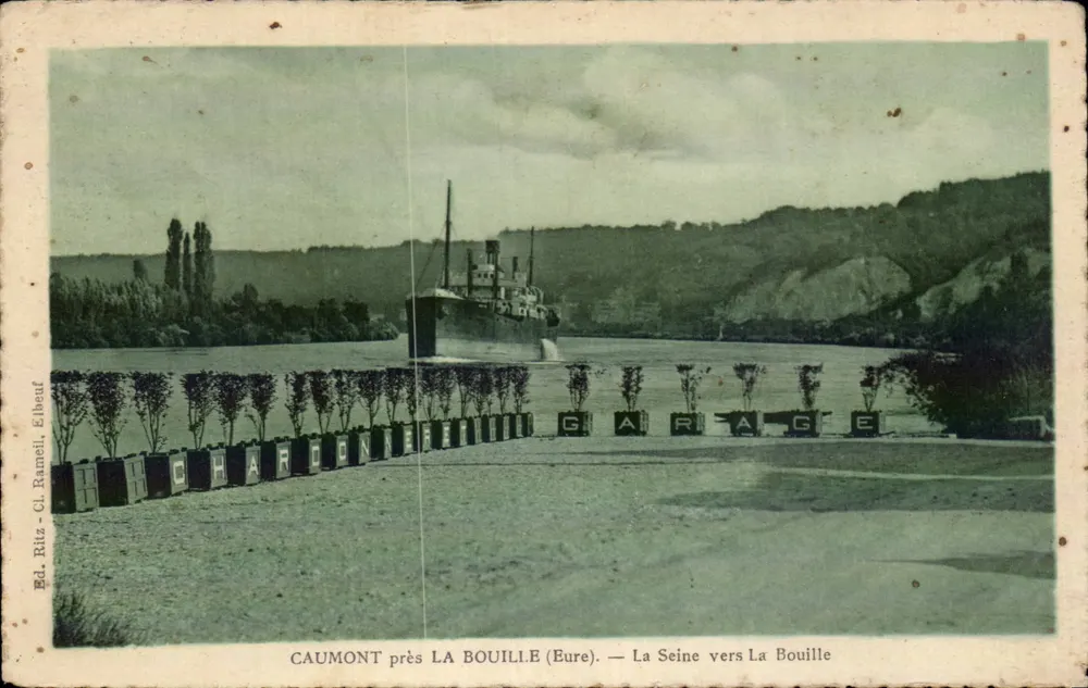 Caumont vicino La Bouille (Eure) — La Seine verso La Bouille — Ed. Ritz - Cl. Rameil, Elbeuf - Recto